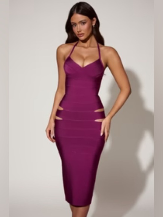 oh polly cut out midi dress oh polly cut out midi dress Magdalena Embellished Cut-Out Maxi Dress in White